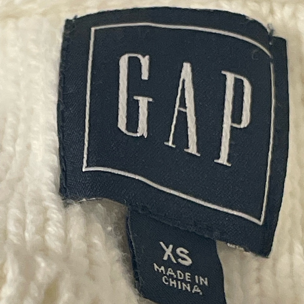 GAP Cable‎ Knit Fisherman's Sweater Women's White Crew Neck Cotton Size XS - Picture 4 of 11